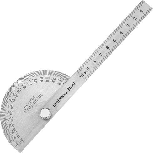 Stainless Steel Angle Protractor, Angle Finder Ruler, Adjustable Angle-Protractor, 0-180 Degrees, Woodworking Ruler, Angle-Measuring Tool (10 cm/ 3.94 Inch) in Saudi Arabia