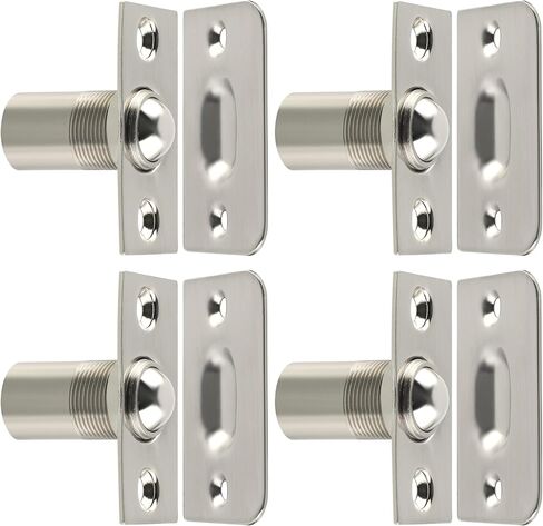 Alise Door Ball Catch، محرك في الكرة المصيد مع لوحة الضرب لأبواب الخزانة، أجهزة مزلاج كرة التوتر القابلة للتعديل، النحاس والفولاذ المقاوم للصدأ الأسود، حزمة من 4 in Kuwait