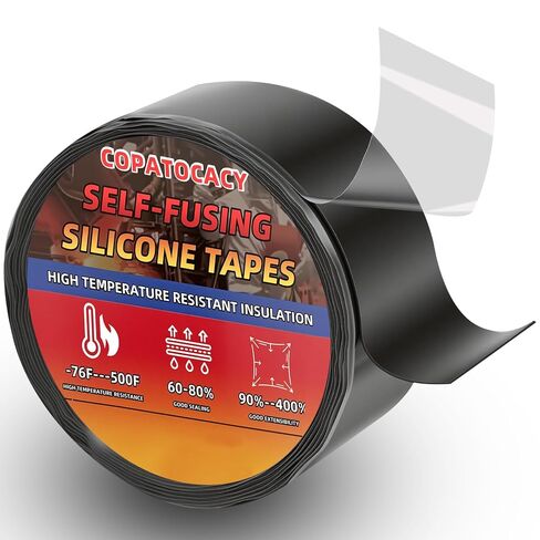 Self-Fusing Silicone Tape 1" x 5' x 20mil – Black Rubber Emergency Repair Tape – Waterproof, Heat-Resistant, Insulating, Chemical-Resistant, No Residue – for Automotive, Electrical & Outdoor Use in Saudi Arabia