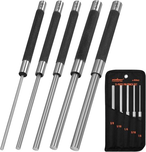 مجموعة خرامة دبوس دوارة مكونة من 5 قطع من HORUSDY، مجموعة أدوات ثقب دبوس من الفولاذ الكربوني 8 بوصة (1/8 بوصة إلى 3/8 بوصة) مع حقيبة تخزين لإصلاح الأسلحة والساعات والمجوهرات in Kuwait