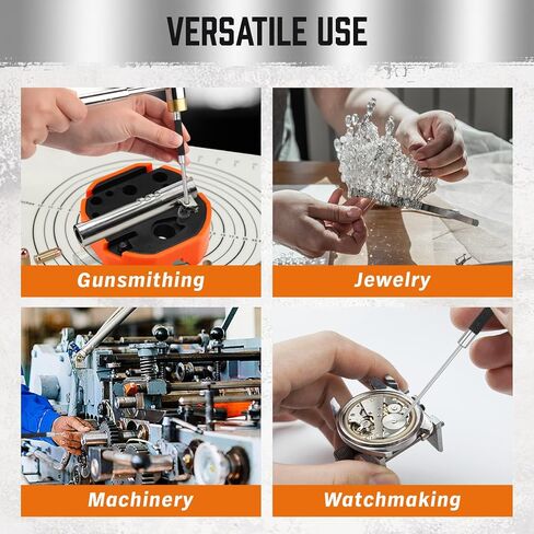 مجموعة خرامة دبوس دوارة مكونة من 5 قطع من HORUSDY، مجموعة أدوات ثقب دبوس من الفولاذ الكربوني 8 بوصة (1/8 بوصة إلى 3/8 بوصة) مع حقيبة تخزين لإصلاح الأسلحة والساعات والمجوهرات in Kuwait