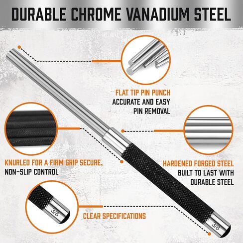 مجموعة خرامة دبوس دوارة مكونة من 5 قطع من HORUSDY، مجموعة أدوات ثقب دبوس من الفولاذ الكربوني 8 بوصة (1/8 بوصة إلى 3/8 بوصة) مع حقيبة تخزين لإصلاح الأسلحة والساعات والمجوهرات in Kuwait