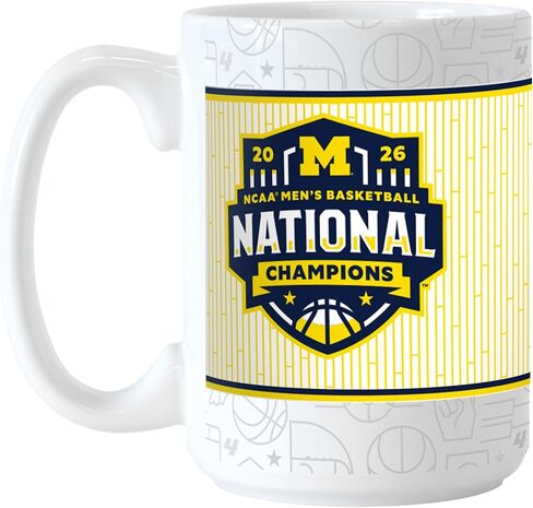 Logo Brands NCAA Michigan Wolverines March Madness National Champions 15 oz Ceramic Coffee Mug | 15 Fluid oz | Ceramic | Champions Design in Saudi Arabia