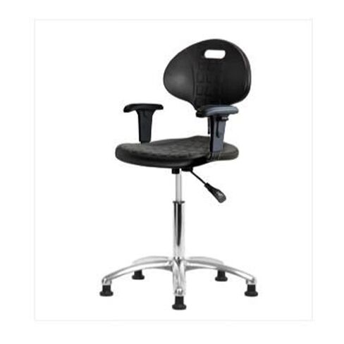 Thomas ECOM TPMBCH-CR-A1-NF-RG Polyurethane Basic Industrial Medium Bench Height Chair with Chrome Base, Adjustable Arm, Without Foot Ring, Glides in Saudi Arabia