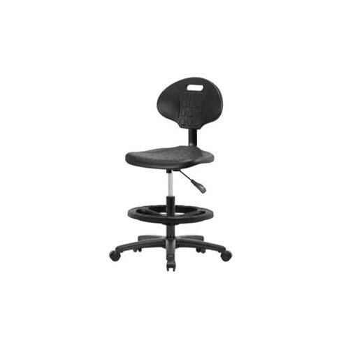 Thomas ECOM TPMBCH-RG-A0-NF-RC Polyurethane Basic Industrial Medium Bench Height Chair Without Arm and with Black Nylon Base, Without Foot Ring, Casters in Saudi Arabia