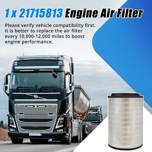 P606720 Engine Air Filter & P606555 Cabin Air Filter Compatible with V olvo VNL VN VHD VT VAH VNR FH 16 FM FMX, Replaces 20411815 20882320 21715813 21716424 2191P606720 85114057 in Saudi Arabia