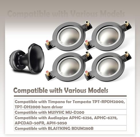 TPT-RPDH2000 Replacement Diaphragm Compatible with Timpano for Tempesta TPT-DH2000 Horn Driver, Tweeter Diaphragm 4Pcs in Saudi Arabia