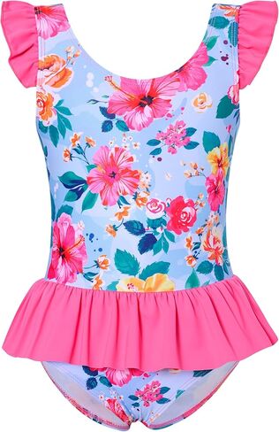 Toddler Girls Swimsuit One Piece Mermaid Bathing Suit Cute Ruffle Hawaiian Beach Swimwear 2-7 Years in Saudi Arabia