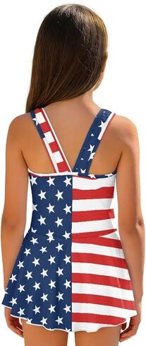 WELLFLYHOM Girls One Piece Swim Dress 3-13 Sleeveless Girls Swimsuit with Skirt Cute Full Coverage Bathing Suits in Saudi Arabia