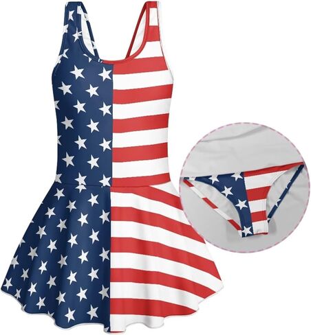 WELLFLYHOM Girls One Piece Swim Dress 3-13 Sleeveless Girls Swimsuit with Skirt Cute Full Coverage Bathing Suits in Saudi Arabia