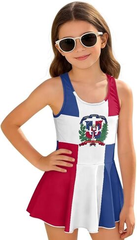 WELLFLYHOM Girls One Piece Swim Dress 3-13 Sleeveless Girls Swimsuit with Skirt Cute Full Coverage Bathing Suits in Saudi Arabia