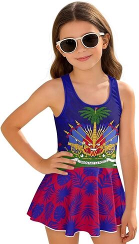WELLFLYHOM Girls One Piece Swim Dress 3-13 Sleeveless Girls Swimsuit with Skirt Cute Full Coverage Bathing Suits in Saudi Arabia