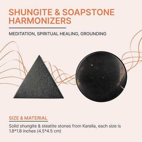 Karelian Heritage Authentic Shungite Harmonizers Pocket Set Chakra Healing Crystal Protection for Meditation | Negative Energy Blocker HP01 in Saudi Arabia