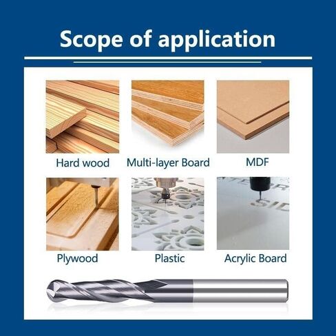 1 قطعة 2 المزامير الكرة الأنف نهاية مطحنة 6.35 مللي متر 12.7 مللي متر عرقوب كربيد CNC القاطع بت التوجيه دوامة طحن أداة ل النجارة in Kuwait