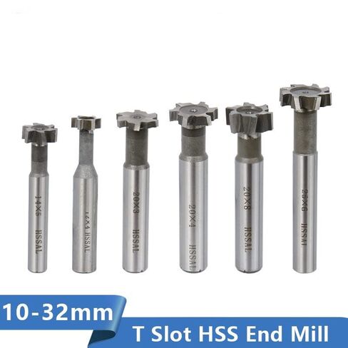 1 قطعة T فتحة القاطع نهاية مطحنة 10 12 16 20 30 32 مللي متر فتحة راوتر بت HSS نهاية مطحنة لقطع سبائك الألومنيوم الخشب التنغستن الصلب 4 المزامير قاطعة الطحن in Kuwait