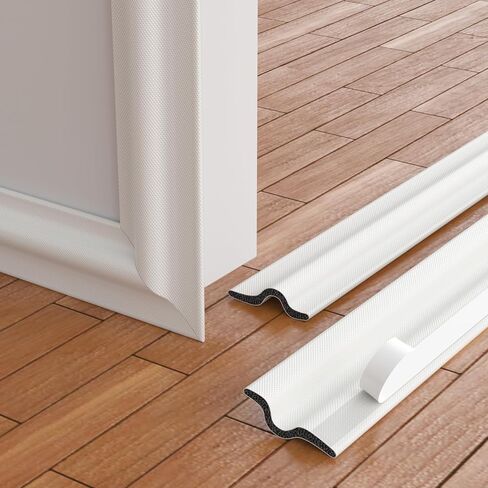 118 Inch Foam Door Weather Stripping Window Seal Strip for Door Gap Filler Bottom Side,Adhesive Weather Strip for Door Frame Seal Tape,Soundproofing Window Insulation Door Draft Stopper Gap Seal,White in Saudi Arabia