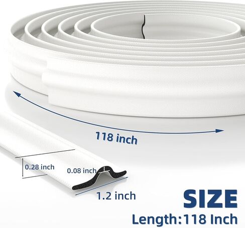 118 Inch Foam Door Weather Stripping Window Seal Strip for Door Gap Filler Bottom Side,Adhesive Weather Strip for Door Frame Seal Tape,Soundproofing Window Insulation Door Draft Stopper Gap Seal,White in Saudi Arabia