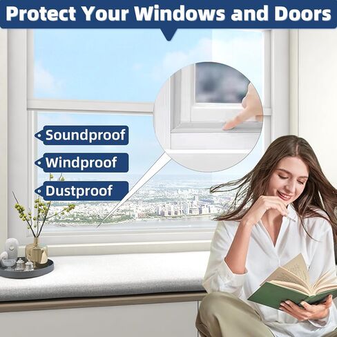 118 Inch Foam Door Weather Stripping Window Seal Strip for Door Gap Filler Bottom Side,Adhesive Weather Strip for Door Frame Seal Tape,Soundproofing Window Insulation Door Draft Stopper Gap Seal,White in Saudi Arabia