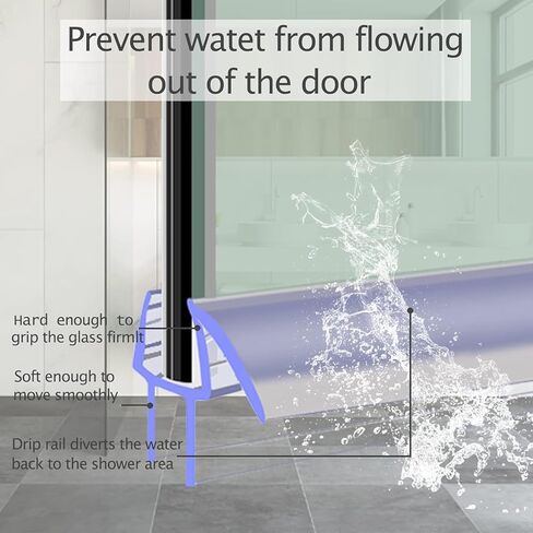 2-Pack Frameless Shower Door Bottom Seal for Glass Doors, Stop Leaks and Create a Water Barrier 39"L for glass shower door Transparent seal strip (5/16" (8mm) in Saudi Arabia