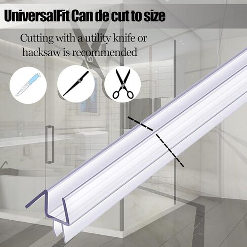 2-Pack Frameless Shower Door Bottom Seal for Glass Doors, Stop Leaks and Create a Water Barrier 39"L for glass shower door Transparent seal strip (5/16" (8mm) in Saudi Arabia