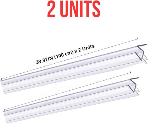 2-Pack Frameless Shower Door Bottom Seal for Glass Doors, Stop Leaks and Create a Water Barrier 39"L for glass shower door Transparent seal strip (5/16" (8mm) in Saudi Arabia