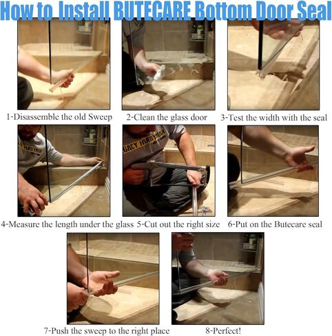 2-Pack Frameless Shower Door Bottom Seal for Glass Doors, Stop Leaks and Create a Water Barrier 39"L for glass shower door Transparent seal strip (5/16" (8mm) in Saudi Arabia