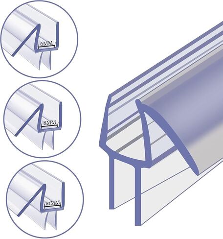 2-Pack Frameless Shower Door Bottom Seal for Glass Doors, Stop Leaks and Create a Water Barrier 39"L for glass shower door Transparent seal strip (5/16" (8mm) in Saudi Arabia