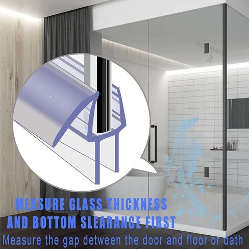 2-Pack Frameless Shower Door Bottom Seal for Glass Doors, Stop Leaks and Create a Water Barrier 39"L for glass shower door Transparent seal strip (5/16" (8mm) in Saudi Arabia