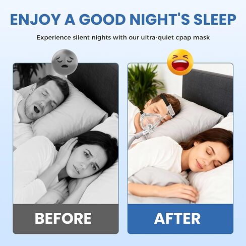 مجموعة استبدال قناع CPAP لكامل الوجه من سلسلة Comfort مع غطاء رأس ووسادة ومرفق، وختم ناعم وتصميم مقاوم للتسرب لملاءمة آمنة، وصديق للبشرة، ومتوافق مع معظم أجهزة CPAP القياسية، متوسط in Saudi Arabia