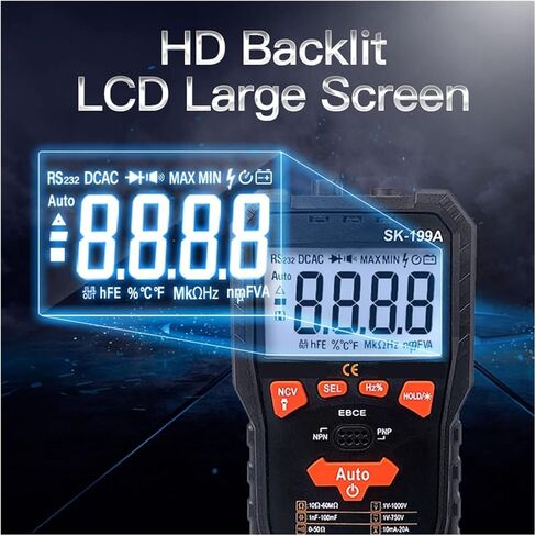 مولد الإشارة الحالية التلقائي الرقمي الذكي السيارات المدى مكثف اختبار الجهد الكهربائي NCV تردد درجة الحرارة مصباح يدوي in Kuwait