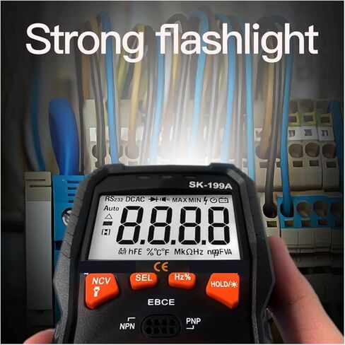 مولد الإشارة الحالية التلقائي الرقمي الذكي السيارات المدى مكثف اختبار الجهد الكهربائي NCV تردد درجة الحرارة مصباح يدوي in Kuwait