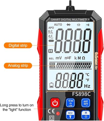 Current Signal Generator Multimeter LED NCV Direct Current AC Voltage Resistance Diode Capacitance Continuity Frequency Temperature in Kuwait