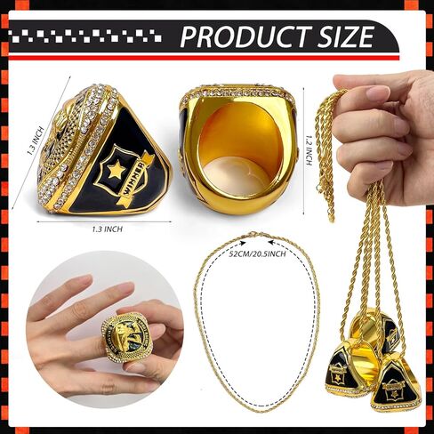 3 قطع من حلقات كأس بطولة السباق مع سلسلة عنق للعرض، جائزة الفائز بالسباق الرياضي هدية لحفلات أعياد الميلاد in Kuwait