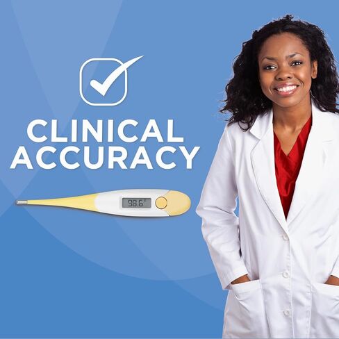 ميزان الحرارة الرقمي للرعاية الصحية من Veridian | قراءة مدتها 10 ثوانٍ | أوضاع درجة الحرارة F C| نصيحة مرنة | صحية ومقاومة للماء وسهلة التنظيف | حقيبة للتخزين + تعليمات متضمنة in Kuwait