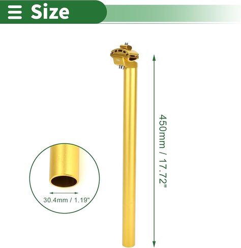 Motoforti مقعد دراجة عالمي المشاركات دراجة السرج آخر مقعد أنبوب 30.4x450 مللي متر اضافية طويلة قابل للتعديل زاوية سبائك الألومنيوم الذهب لهجة 1 مجموعة in Kuwait