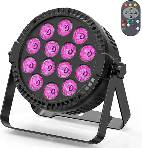أضواء المسرح RGBW 4 في 1، مصابيح LED Par بقدرة 80 وات مع DMX512/جهاز التحكم عن بعد/التحكم في الصوت، مصابيح علوية للمناسبات، وحفلات الزفاف، والحفلات، والرقص، والمسرح - 4 عبوات in Kuwait