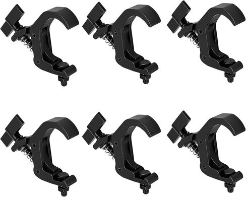 6 PCS Truss Clamp Stage Light Clamps, Professional 1.57-2.36 Inch Black Aluminum Alloy Truss Clamp for Moving Head Stage lighting Fixtures, Fit for 40-60mm OD Tube/Pipe,132lb Load Capacity in Saudi Arabia