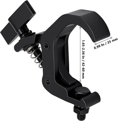 6 PCS Truss Clamp Stage Light Clamps, Professional 1.57-2.36 Inch Black Aluminum Alloy Truss Clamp for Moving Head Stage lighting Fixtures, Fit for 40-60mm OD Tube/Pipe,132lb Load Capacity in Saudi Arabia