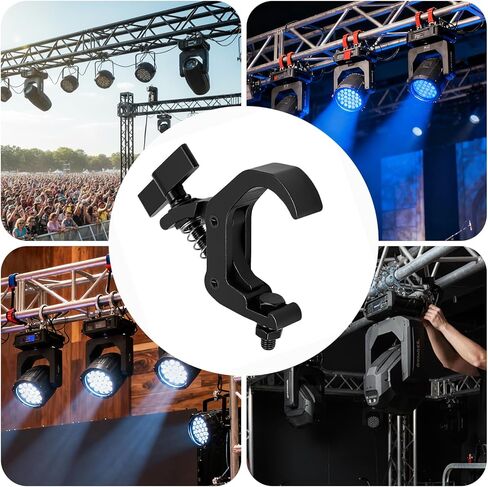 6 PCS Truss Clamp Stage Light Clamps, Professional 1.57-2.36 Inch Black Aluminum Alloy Truss Clamp for Moving Head Stage lighting Fixtures, Fit for 40-60mm OD Tube/Pipe,132lb Load Capacity in Saudi Arabia