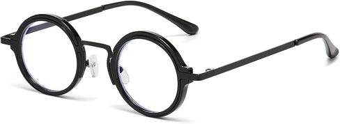 LJCZKA Round Blue Light Blocking Glasses for Men Women Small Circle Frame Computer Gaming Eyeglasses Anti Glare Eyewear in Saudi Arabia