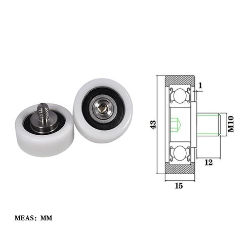 محمل بلاستيكي بوم ملولب خارجيًا BS620243-15C1L12M10 عجلة توجيه ملولبة من النايلون عالية المقاومة للاهتراء in Kuwait