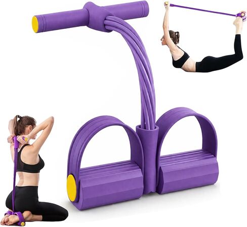 Upgraded Pedal Resistance Band with Handle, Tube Pedal Resistance Device with Thickened 6 Tension Ropes, Soft Durable Fashion Puller Exercise for Abdomen, Waist, Arm, Leg, Core/ABS in Saudi Arabia