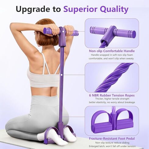 Upgraded Pedal Resistance Band with Handle, Tube Pedal Resistance Device with Thickened 6 Tension Ropes, Soft Durable Fashion Puller Exercise for Abdomen, Waist, Arm, Leg, Core/ABS in Saudi Arabia