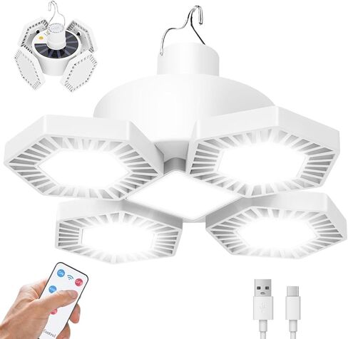 Solar Camping Light with Remote Control - Folding USB Rechargeable Lantern, 360°Lighting Waterproof Hanging Tent Light Outdoor Lamp for Camping, Hiking, Outage, Emergency, Hurricane (169 LEDs) in Kuwait