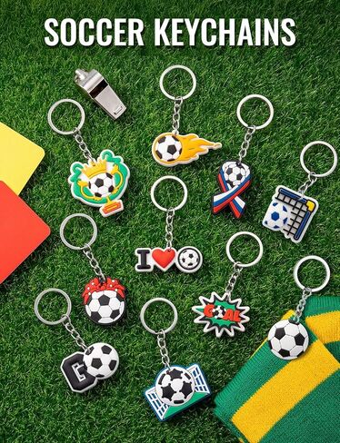 Soccer Keychains Bulk, Soccer Party Favors Sports Ball Key Chains for Goodie Bags Stuffers, Birthday Carnival Prizes in Saudi Arabia
