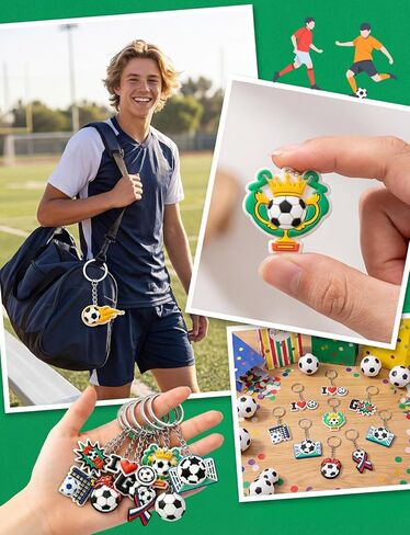 Soccer Keychains Bulk, Soccer Party Favors Sports Ball Key Chains for Goodie Bags Stuffers, Birthday Carnival Prizes in Saudi Arabia