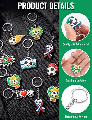 Soccer Keychains Bulk, Soccer Party Favors Sports Ball Key Chains for Goodie Bags Stuffers, Birthday Carnival Prizes in Saudi Arabia
