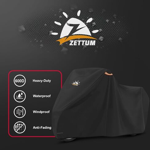 Zettum Adult Tricycle Cover - 600D Waterproof Outdoor Electric Tricycle Cover for Adults with Lock Hole, Heavy Duty Bike Covers for Electric Trike & 3-Wheel Bicycle, All-Weather Indoor & Outdoor Use in Kuwait