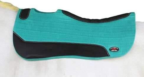 CHALLENGER Horse 30" x 30" Western Contoured Wool Felt Close Contact Saddle Pad Teal 39121TL1 in Saudi Arabia