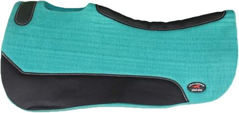 CHALLENGER Horse 30" x 30" Western Contoured Wool Felt Close Contact Saddle Pad Teal 39121TL1 in Saudi Arabia